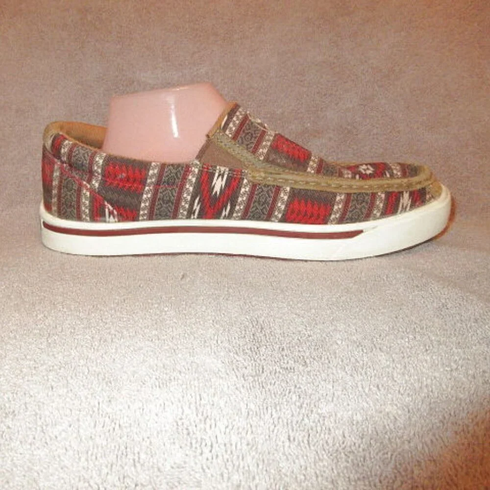 Twisted X Hooey Mens Slip On Loafer Size 10 Aztec Nomad Bomber Comfort Shoe EUC